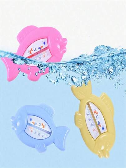 1 pièce Thermomètre à eau en forme de poisson minimaliste, thermomètre à eau de dessin animé, thermomètre d'intérieur, matériau ABS, parfait pour Noël, Halloween, décoration de salle de bain et accessoires de salle de bain, cadeau pour la maison (style aléatoire)
