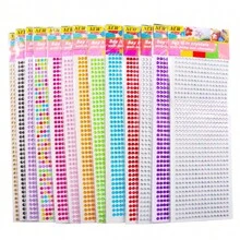 640pcs/Pack 5mm Rhinestone Stickers, Gem Stickers, Self-Adhesive Jewelry Stickers, Shiny Rhinestone Craft Stickers, Eye Makeup Decoration, Suitable For Eyes, Nails, Phones, Tablets, DIY, Multiple Styles DIY Acrylic Rhinestone Stickers - Multicolor - View 4