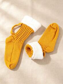 1 Pair Men's Winter Mid-Calf Socks, Beer Mug Novelty Knit Design, Soft & Skin-Friendly, Non-Slip, Multi-Functional Indoor Sleeping Socks - Multicolor - View 7