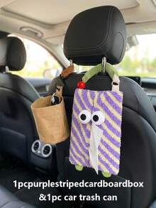 2pcs Car Tissue Box Holder, Cute Monster Hanging Design, Suitable For Car Seat Decoration, Car Interior Tissue Box, And Bedroom & Living Room Tissue Storage - Multicolor - View 15