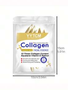 YYTCM 膠原蛋白緊緻臉部膠囊精華液，保濕滋潤使肌膚光滑，含植物萃取角鯊烷、視黃醇與維生素E，深層滋養臉部護膚，0.4g*30顆/袋，1袋 - 白色 - 查看 12
