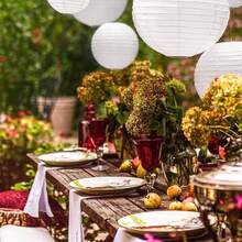 20pcs White Paper Lanterns, Decorative, Wedding Party Decoration, Hanging Round Paper Lanterns, Suitable For Birthday, Wedding, Christmas, Bridal, Home Decor, Party Decoration - A - View 8