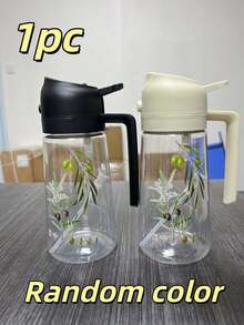 1pc Unique Hand-Painted Olive Branch Pattern Pp Oil Cruet, Unique Automatic Flip Lid Leak-Proof Oil Bottle With Handle, Exclusive Printed Olive Design Kitchen Olive Oil And Vinegar Container, Suitable For Cooking And Baking - View 15