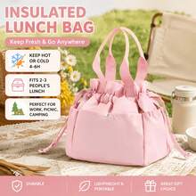2026 New Drawstring Insulated Lunch Bag, Large Capacity Portable Handheld Cooler Tote Bag, Easy To Clean And Reusable, Suitable For Office Work, Daily Commute, Picnic, Outdoor Use - Multicolor - View 5