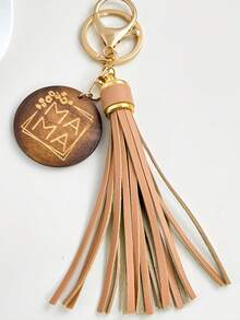 MAMA Wooden Keychain With PU Leather Tassel, Mother's Day Gift Bag Charm Car Key Ring For Mom Women - Multicolor - View 10