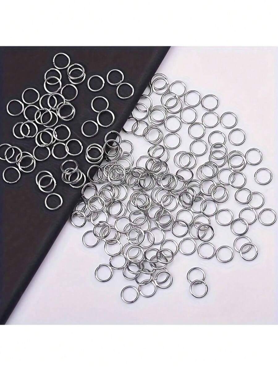 10/100pcs Gold & Silver Open Jump Rings - High Quality Metal Open Ring Connectors, Suitable For DIY Jewelry Making Accessories - Multiple Sizes (4-10mm), Can Be Used For Customized Designs - Multicolor - View 1