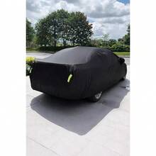 Waterproof Dustproof Car Cover With Reflective Straps For Medium-Sized Sedans. - Black - View 4