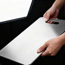 Odorless Stainless Steel Cutting Board, Double-Sided Kitchen Cutting Board, Multi-Functional Board, Suitable For Fruits, Vegetables, Meat, Dough Rolling - Multicolor - View 3