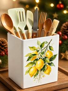 Kotak Penyimpanan Multifungsi Motif Ranting Lemon Cat Air Abstrak, Kotak Penyimpanan Meja (Cocok untuk Menyimpan Peralatan Makan, Sedotan, Kantong Teh, Pulpen, Remote Control); Ringkas dan Hemat Ruang, Cocok untuk Dapur, Kantor, Ruang Tamu - MultiWarna - View 10