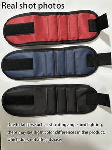 Tool Wristband, 3 Rows 6 Magnets Strong Magnetic Wristband, Magnetic Tool Holder, Powerful Adsorption, Repair Tool Wristband, Used For Fixing Screws, Nails, Drill Bits And Small Metal Parts - Multicolor - View 9