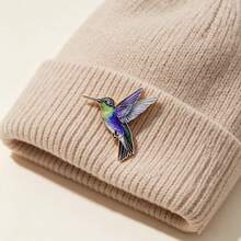 1pc/4pcs Healing Style Creative Colorful Hummingbird Alloy Exquisite Lively Backpack Pin Brooch Enamel Printed Bird Badge Gift - Multicolor - View 4