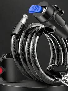 1pc Large Portable Anti-Theft Security Metal Bicycle Key Ring Lock, Practical Sports Style Circular Lock Body Key Opening Structure Locking Anti-Theft Protection Vehicle Lock Accessory, Suitable For Electric Scooter, Electric Bike, Motorcycle, Mountain Bike Travel, Outdoor Commute - Bicycle Lock - View 3