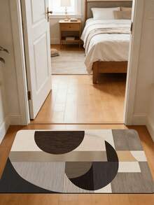 1pc Morandi Color-Block Geometric Half-Circle Patchwork 3.5mm Soft Rubber Kitchen Mat, Dirt-Resistant And Comfortable, Suitable For Entryway, Indoor/Outdoor Door Mat, Bathroom Mat, Hallway Rug, Small Carpet - Multicolor - View 11