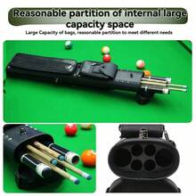 6-Hole 2x4 Billiard Cue Case, Made Of PU Material, Holds Three Shafts And Three Butts, Waterproof, Shockproof, With A Stand. Perfect For Every Pool Player – An Ideal Holiday Gift. - Multicolor - View 6
