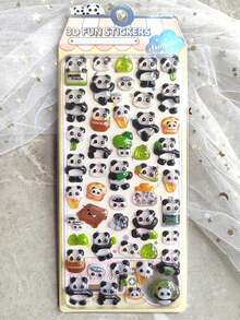 1/4pcs Cartoon Animal Rabbit Mouse Elephant Panda Embossed Stickers, Fun 3D Decorative Stickers For Kids, Cute Transparent Craft Set - Multicolor - View 13