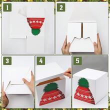 4pcs Christmas Snowman Stackable Gift Boxes, Cute Snowman Shaped Gift Boxes For Christmas Holiday Party Decoration, Christmas Home Tabletop Decoration Gift Boxes, Perfect For Christmas - Black Hat Snowman - View 3