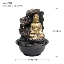 Zen Relaxation Zone Meditation Corner Indoor Desktop Water Spray Fountain Waterfall Decorative Sculpture Home Decoration Sitting Meditation Stress Relief Tool Buddha Statue Craftwork Bird-Shaped Angel Sculpture - No. JZ057 - View 3