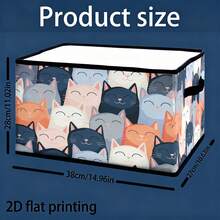 1pc Tropical Floral Pattern Collapsible Rectangular Storage Box, Storage Bin, Storage Basket, 2D Flat Print, Reinforced Double Handles, Great Helper For Home, Work, Halloween And Other Holiday Storage, Suitable For Clothing And Bedding Organization, Dorm Books And Various Items Storage And Classification, Also Perfect For Travel, Moving, Camping, Car Storage And Other Multi-Functional Uses. - Multicolor - View 4