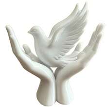 1pc Mini Peace Hand Statue Small Decorative Ornament, Exquisite Creative Peace Dove - Peace Dove Figurine - View 5