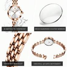 OLEVS Women's Quartz Watch Stainless Steel Strap Minimalist Roman Numeral Dial Crystal Accents Elegant Wristwatch Birthday Gift For Women - Rose Gold - View 12