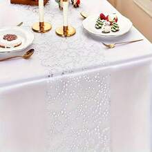 1pc Gold, Silver, Rose Gold Small Star Table Runner, 3 Sizes Available, Easy To Clean Hand Wash Only, Suitable For Party, Wedding, Banquet, Anniversary, Hotel, Restaurant, Christmas Party - View 10