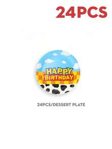 7/9 Inch Cow Print Paper Plates, Disposable Party Plates Suitable For Birthday Parties, Picnics, And Other Celebrations, Back To School Valentine Day - Multicolor - View 8