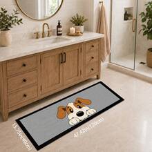 1pc, Cartoon Puppy Pattern Printed Faux Cashmere Kitchen Mat, Absorbent Kitchen Floor Mat, Kitchen Rug, Long Strip Foot Mat, Sink Front Mat, Suitable For Kitchen, Bathroom, Entryway, Hallway, Laundry Room And Home Decor - Multicolor - View 14