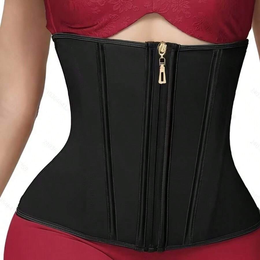 Women's Adjustable Waist Cincher - Medium Compression Tummy Control Waist Belt, Breathable Mesh Zipper Design, Sweat-Absorbing Tummy Control, Suitable For Fitness, Yoga, Fashion Sports Wear | Comfortable Fit, Tummy Shaping - Black - View 1