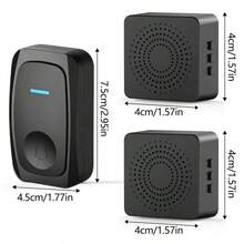 Chuông cửa thông minh 1V2, chuông cửa không dây cầm tay DingDong với 3 mức âm lượng điều chỉnh và 38 giai điệu tùy chọn, phù hợp sử dụng cho nhà ở, nhà khách và khách sạn - Xem 7