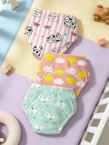3pcs/Set Baby Potty Training Pants, Washable & Reusable, Breathable & Skin-Friendly, Diaper Training Underwear, All Season - Multicolor - View 8