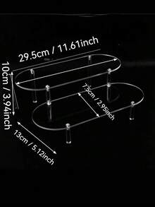Clear Oval Acrylic Display Riser, Multi‑Level Desktop Organizer For Perfume, Makeup, Jewelry, Vanity Table Decor - Clear - View 10