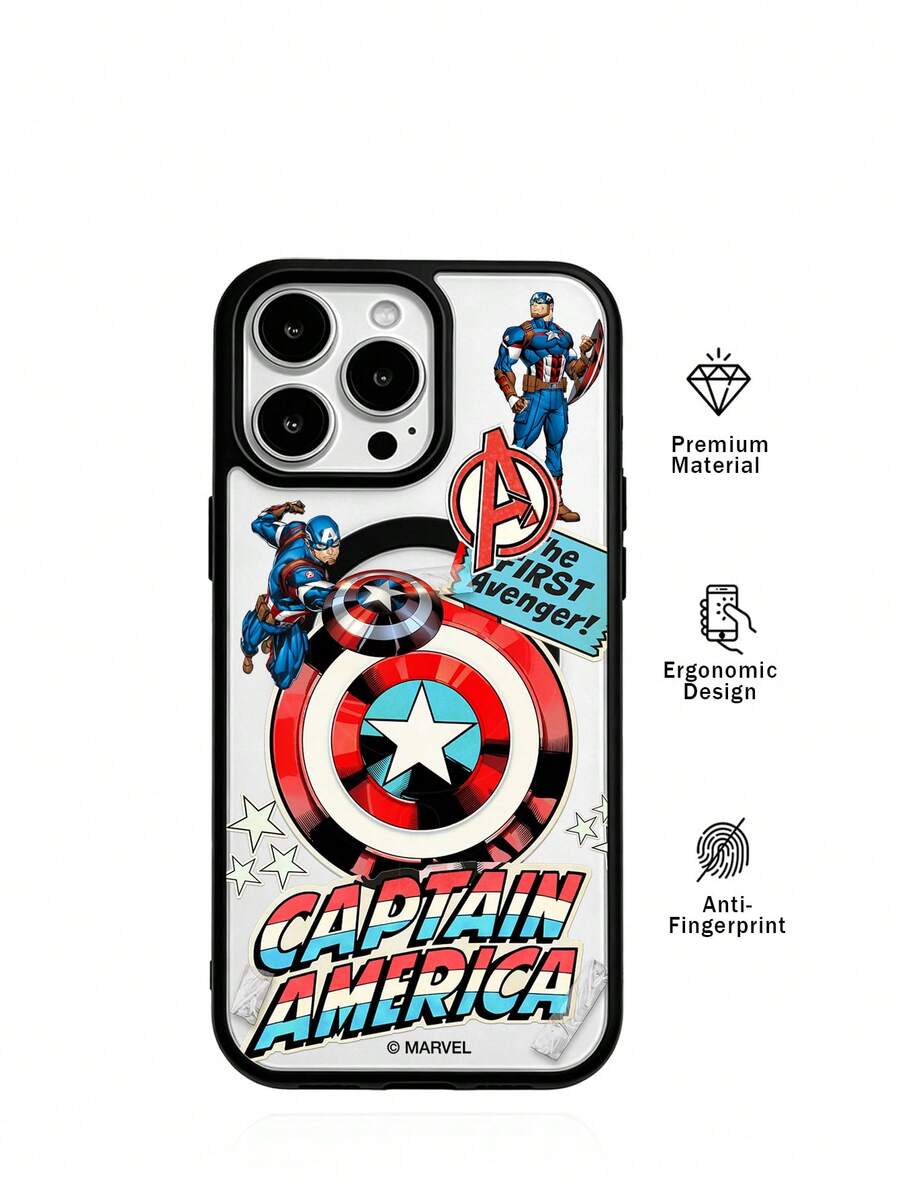 Miniso Marvel Spider Man Iron Man Superhero Phone Case With Wireless Magnetic Charging Function, Soft Rubber Phone Case, Holiday Gift, Anti Slip, Anti Drop, Anti Fingerprint Phone Case Apple 17 17Air 17Pro 17ProMax 11 12 13 14 15 16Pro 16ProMax 14Plus 15Plus 16Plus 16Pro 16ProMax For S22, S23, S24plus, S25,Samsung S26ultra Halloween Holiday Gifts - Black - View 1