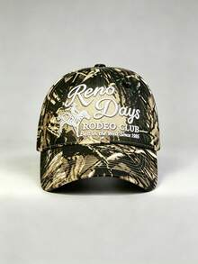 1pc Gothic Camo Hat Letter Reno Days RODEO CLUB Embroidered Hats For Men, Adjustable Design, Great For Travel, Hiking, And Sun Protectio - Camouflage - View 6