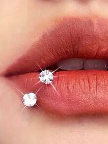American Hip-Hop Vintage Popular Personalized Geometric Versatile Lip Ring - Silver - View 1