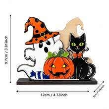 1 Halloween Napkin Holder – Cute Ghost And Black Cat Pattern – Halloween Paper Towel Stand – Desktop Ornament – ​​Table Centerpiece – Kitchen Essential – Trick-Or-Treat Party Favor – Halloween Gift - Multicolor - View 6