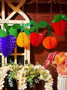 1/3pcs Colorful Hanging Paper Honeycomb Balls, Round Lantern Paper Balls With Floral Hanging Lantern Decorations, Suitable For Back To School, Kindergarten Opening, Mid-Autumn Festival, Christmas, Halloween, Easter, Birthday, Wedding, Baby Shower, Graduation, Children's Day, New Year, Party, Party Supplies, Photo Backdrop Decoration, Indoor And Outdoor Use - Multicolor - View 6