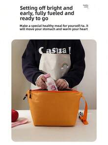 OBOVAY Insulated Lunch Bag With Thermal Lining, Long-Lasting Temperature Retention, Secure Zipper Closure, Scratch-Resistant, Tear-Resistant, Soft Handle, Portable, Suitable For Office, School, Daily Commute, Picnic, Women's Gift - Multicolor - View 7