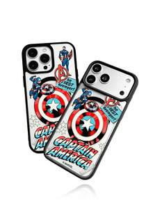 Miniso Marvel Spider Man Iron Man Superhero Phone Case With Wireless Magnetic Charging Function, Soft Rubber Phone Case, Holiday Gift, Anti Slip, Anti Drop, Anti Fingerprint Phone Case Apple 17 17Air 17Pro 17ProMax 11 12 13 14 15 16Pro 16ProMax 14Plus 15Plus 16Plus 16Pro 16ProMax For S22, S23, S24plus, S25,Samsung S26ultra Halloween Holiday Gifts - Black - View 3