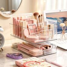 1/2/3pcs Grafted Eyelash Storage Box, Desktop Multi‑Functional Transparent Visible Display Organizer Box, Jewelry & Cosmetic Storage, Makeup Brush Holder, Perfume Storage Case, Ideal Women Gift, Christmas Holiday Present - Multicolor - View 4
