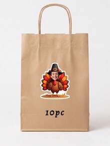10/20/40pcs Custom Photo Thanksgiving Turkey Sticker, Personalized Kid Turkey Decal For Mugs Cups Gift Bags Party Favor Autumn Holiday Decoration - Multicolor - View 8