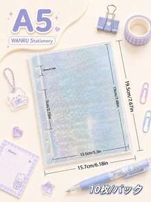 10pcs A5 Transparent Loose-Leaf Sticker Storage Pages, PP Transparent Binder Refill Pages, Suitable For DIY Sticker Albums, Planners, Notebooks, Diaries, Scrapbooks, Passport Holders, School And Office Supplies,Back To School - Transparent - View 16