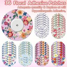18/6/2PCS Weewooday Adhesive Patch With Flowers CGM Patches Waterproof CGM Covers Sweatproof Colored Sensor Continuous Glucose Monitor Protection Cover For Women - View 2