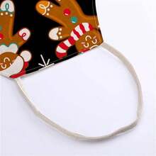 1pc Christmas Cute Gingerbread Man Party Print Apron - Halter Neck Sleeveless Design, Soft And Durable Fabric, Featuring Christmas Hat Gingerbread Man, Candy Cane And Christmas Tree Patterns, Suitable For Kitchen Cooking, Baking And Holiday Gatherings, Home Decor, Atmospheric Apron, Fun Christmas Gift - Multicolor - View 10