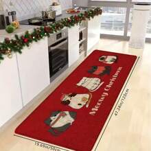 Lpc Creative Cat Christmas Doormat With "MeowyChristmas" Pattern, Entrance Non-Slip Mat, Soft AndAbsorbent Bathroom Anti-Slip Mat, Christmas KitchenHome Decor Rug, Suitable For Indoor And OutdoorDoorways, Decorative Entrance Mat - E - View 7