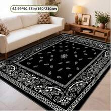 1pc Halloween Black And White Pattern Printed Carpet, Home Decor Rug, Living Room Large Carpet Sofa Mat Door Mat Coffee Table Mat Bedroom Carpet Bedside Rug, Suitable For Shopping Mall Cafe And More Scenes, Multiple Sizes Available, Soft And No Shedding - 5 - View 6