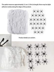 Ghost Halloween Spider Web And Spiders, Halloween Decoration Artificial Spider Web With 10 Fake Spiders, Elastic Spider Web, Scary Party Halloween Decoration, Perfect For Haunted House, Bar Scene Props And Home Decor, Halloween Party, Yard, Doorway And Other Outdoor Decorations - Multiple Styles - View 9