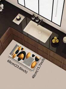 1pc 3.5mm Anti-Fatigue Indoor Mat, Luxury Bauhaus Abstract Geometric Pattern, Bathroom Floor Mat, Entrance Mat, Indoor, Hallway Kitchen Carpet, Suitable For Kitchen, Bathroom, Outdoor Garden Decor - Multicolor - View 12