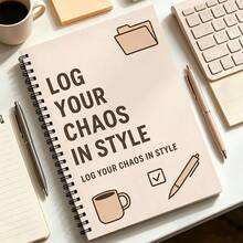 Funny Quote Spiral Notebooks, 100-Page Chaos Log Notepad, Decorative Writing Journal For Office, School & Daily Use, Great For Work & Parties, Ideal For Back To School And Christmas Parties[No Pens Included] - Multicolor - View 7
