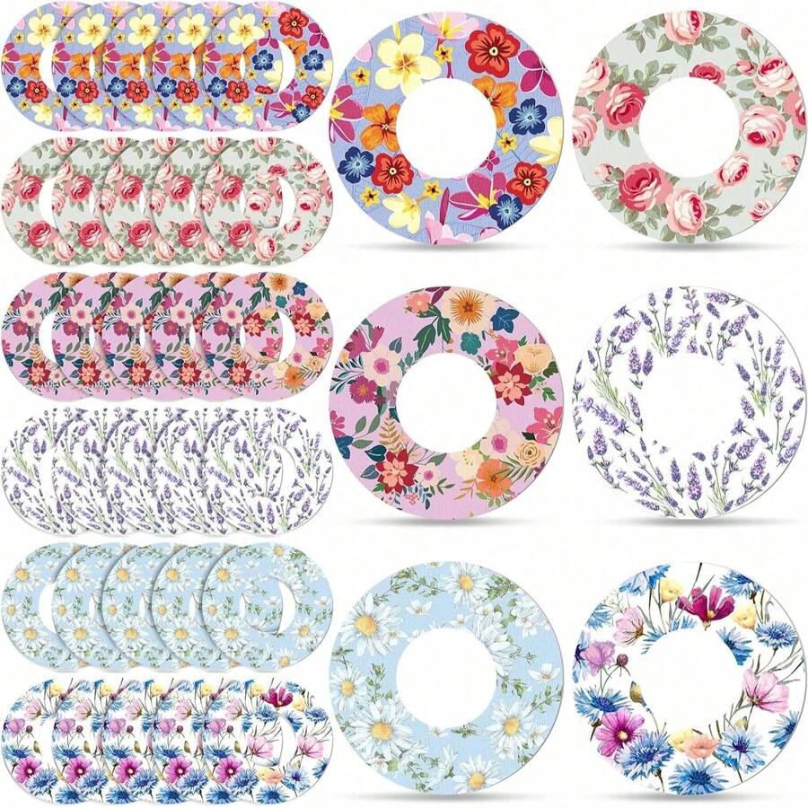 18/6/2PCS Weewooday Adhesive Patch With Flowers CGM Patches Waterproof CGM Covers Sweatproof Colored Sensor Continuous Glucose Monitor Protection Cover For Women - View 1