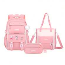 1 Set Girl Style Large Capacity Backpack 3 Pieces Set: Backpack + Tutoring Bag + Pencil Case School Bag - Sets - View 13